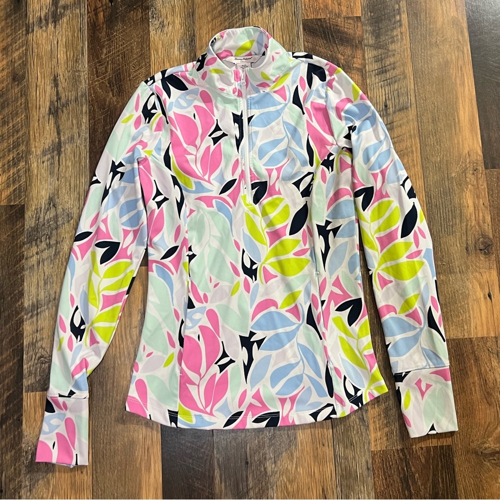 Tommy Bahama Upf 50 Long Sleeve Quarter Zip Golf Top - Picture 6 of 13